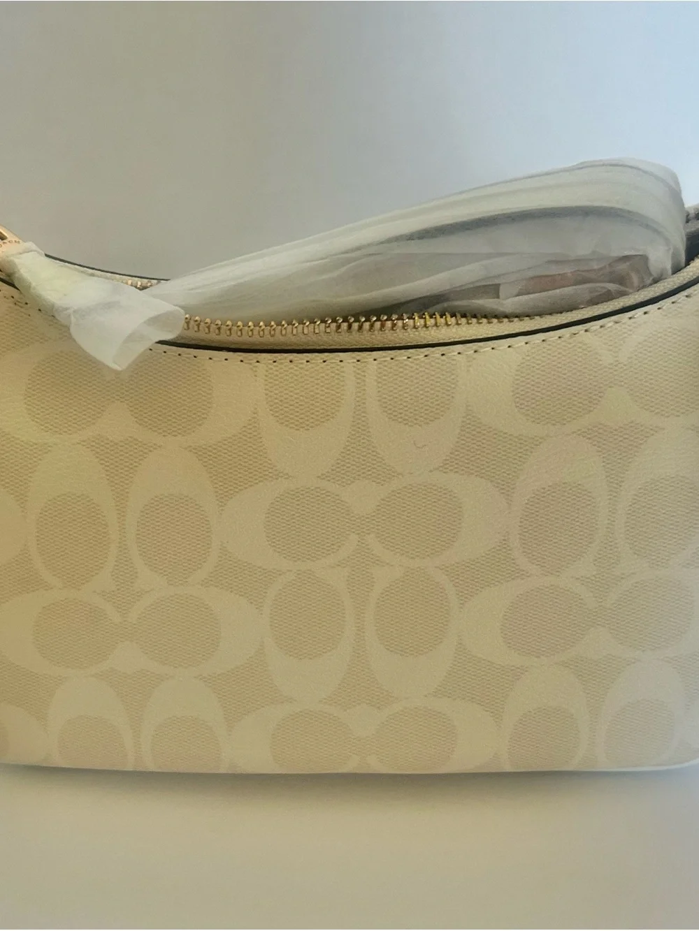 Coach Cream Shoulder Bag with Gold Hardware